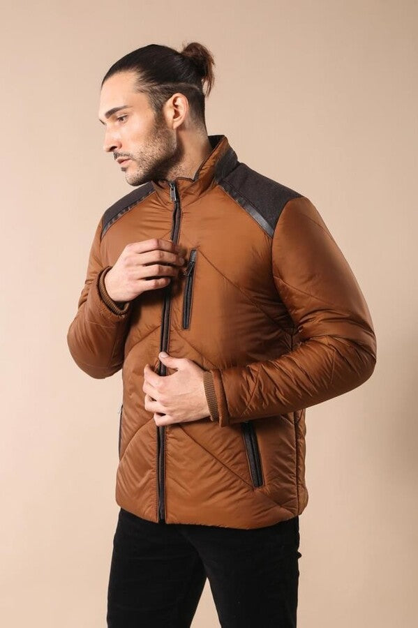 WSS Tan Quilted Down Men Coat  - Brisbane