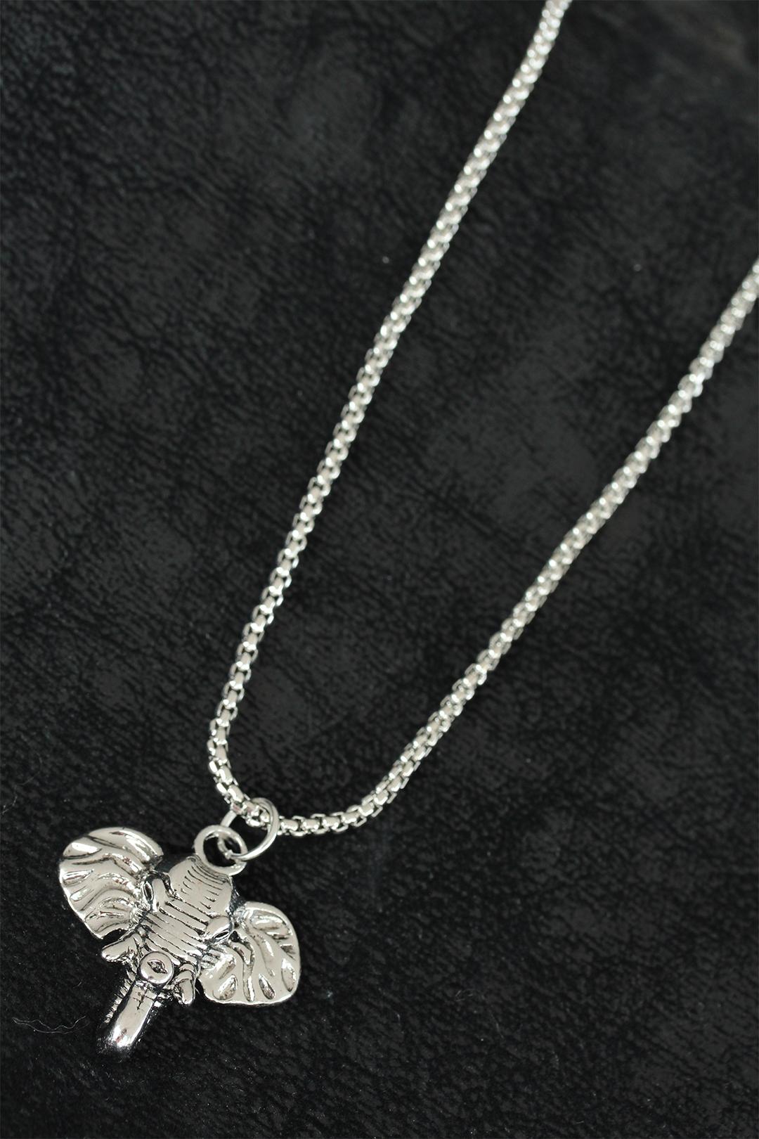 EBJ Elephant Design Silver Color Chain Men's Necklace - Doral