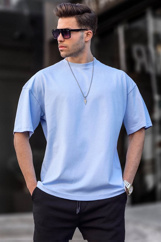 MDX Boy Baby Blue Oversize Fit Basic T-shirt 6066 - Hove