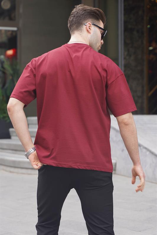 MDX Men's Burgundy Oversize Fit Basic T-shirt 6066 - Vilvoorde