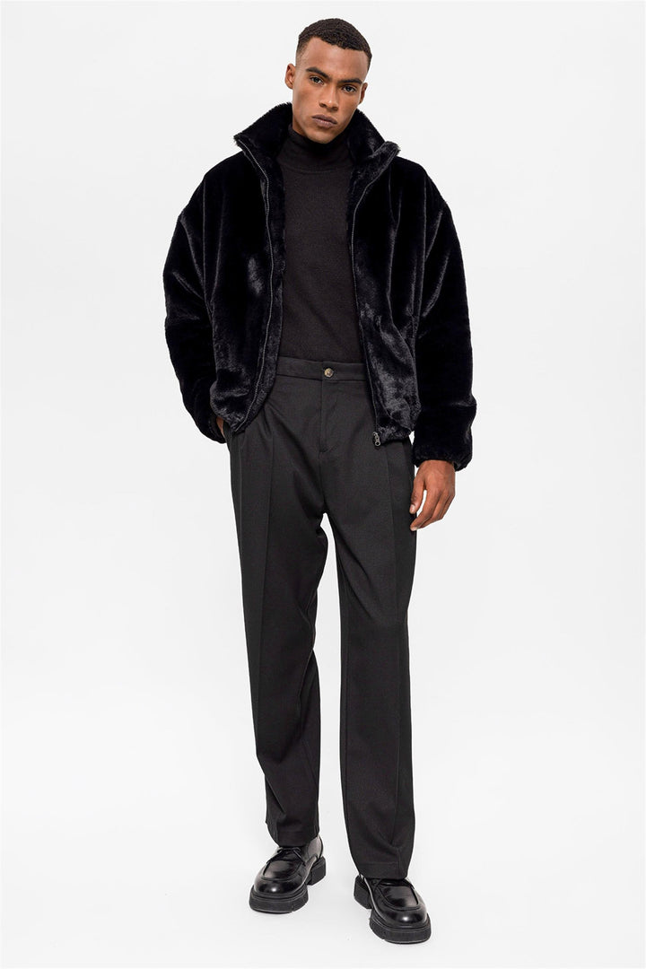 ANT Men's Standing Collar Faux Fur Coat - Canton