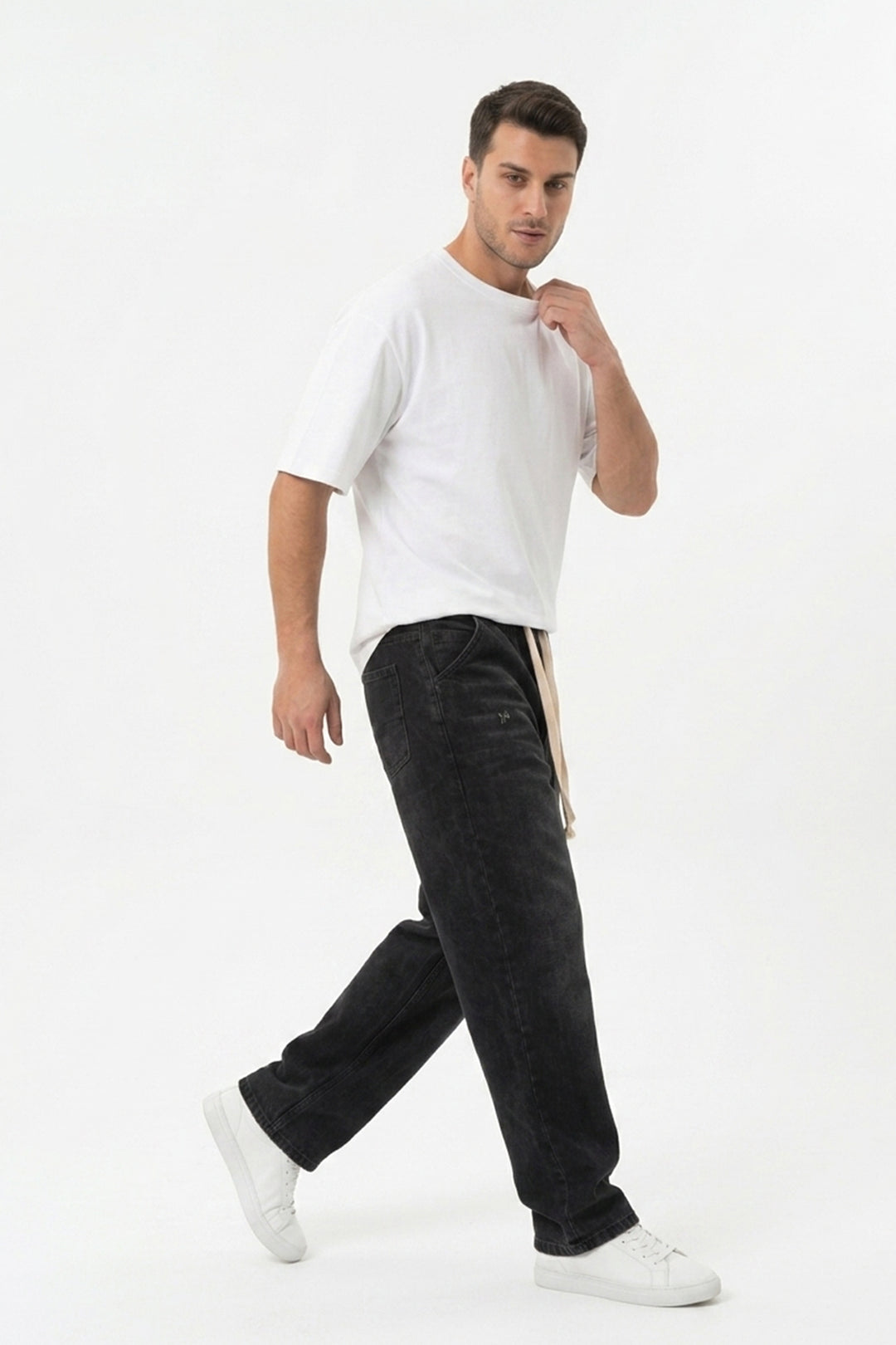 BGD Women Erkek Rahat Kesim Baggy Jean Pantolon 30073 - Siyah - Jersey City