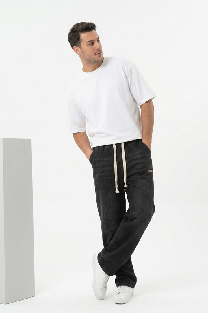 BGD Women Erkek Rahat Kesim Baggy Jean Pantolon 30073 - Siyah - Jersey City