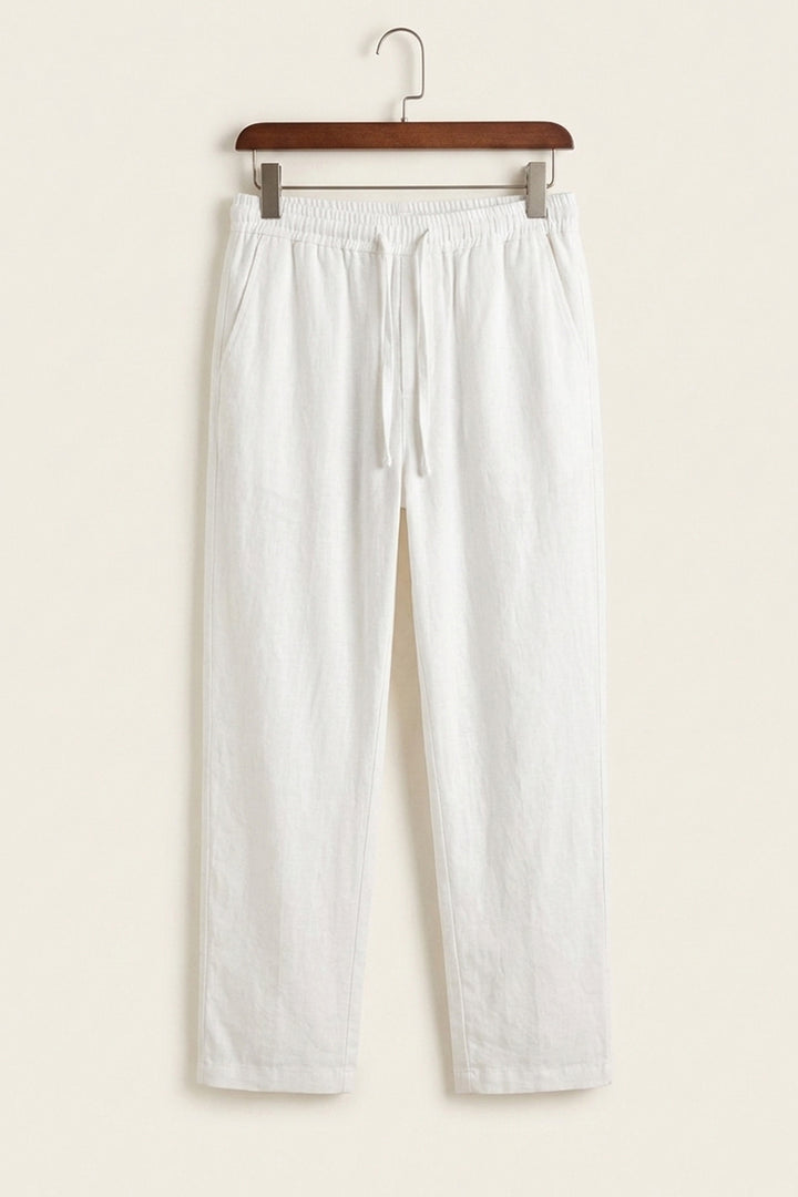 BGD Women Erkek Rahat Keten Pantolon 30118 - Beyaz - Focşani