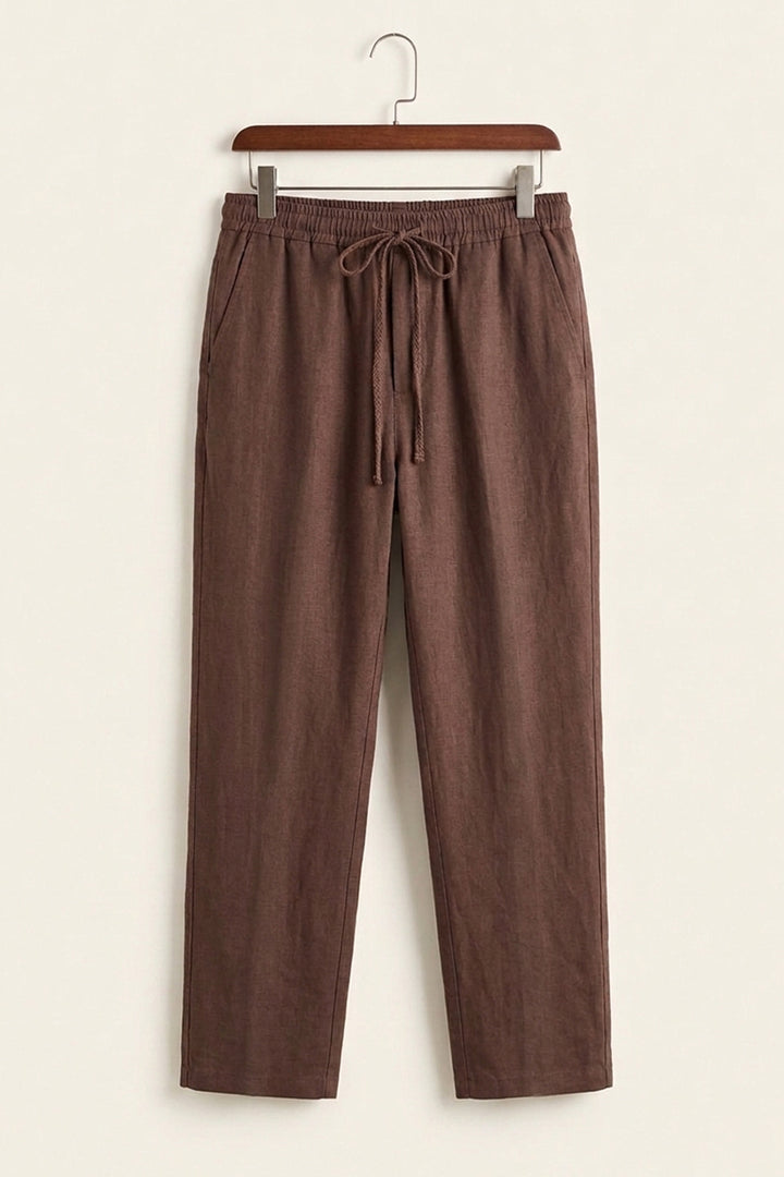 BGD Women Erkek Rahat Keten Pantolon 30118 - Kahverengi - Springfield