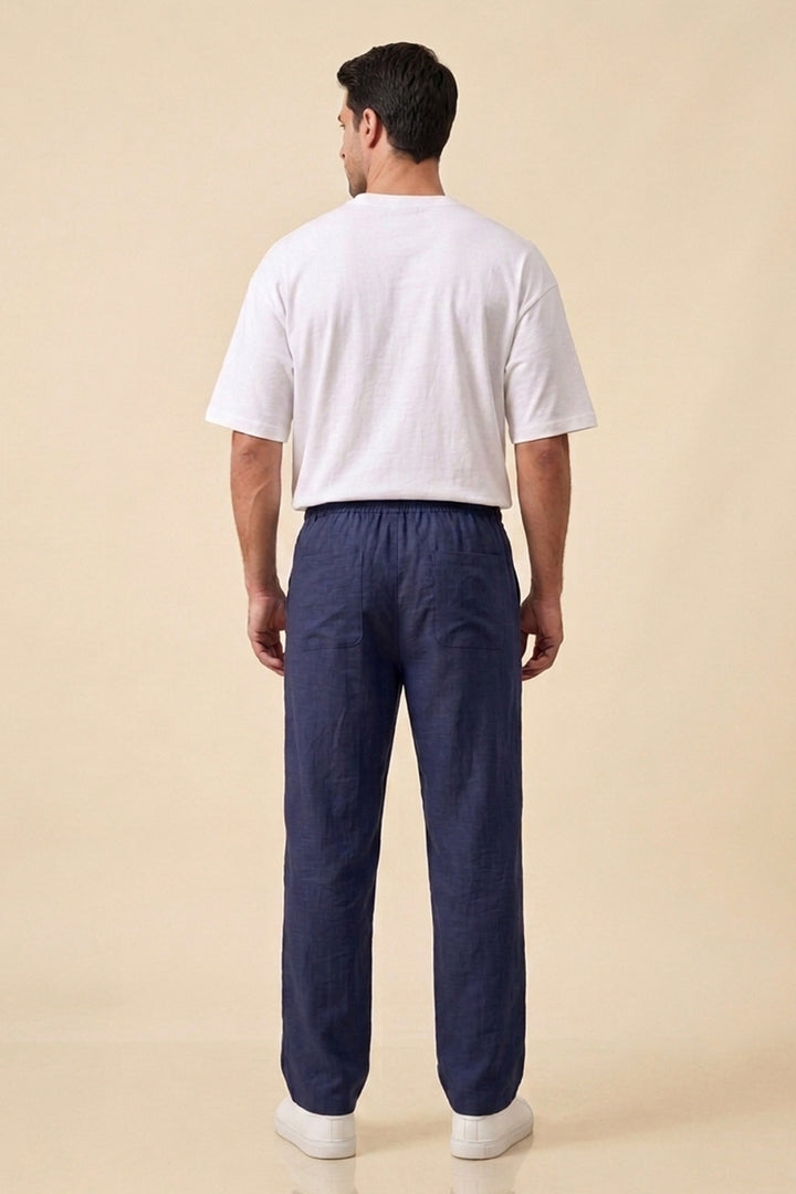 BGD Women Erkek Rahat Keten Pantolon 30118 - Lacivert - Cozumel