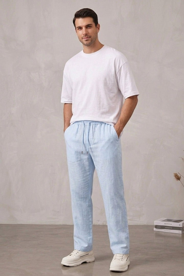 BGD Women Erkek Rahat Keten Pantolon 30118 - Mavi - Voerde