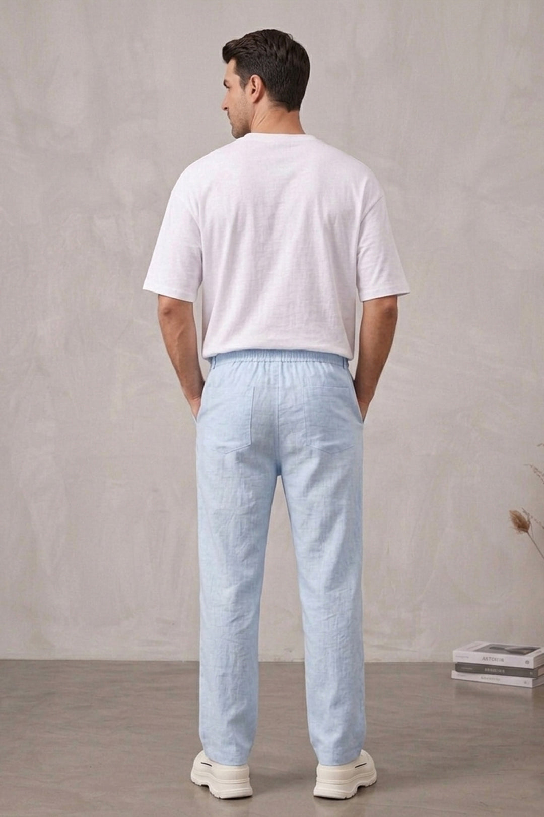 BGD Women Erkek Rahat Keten Pantolon 30118 - Mavi - Voerde