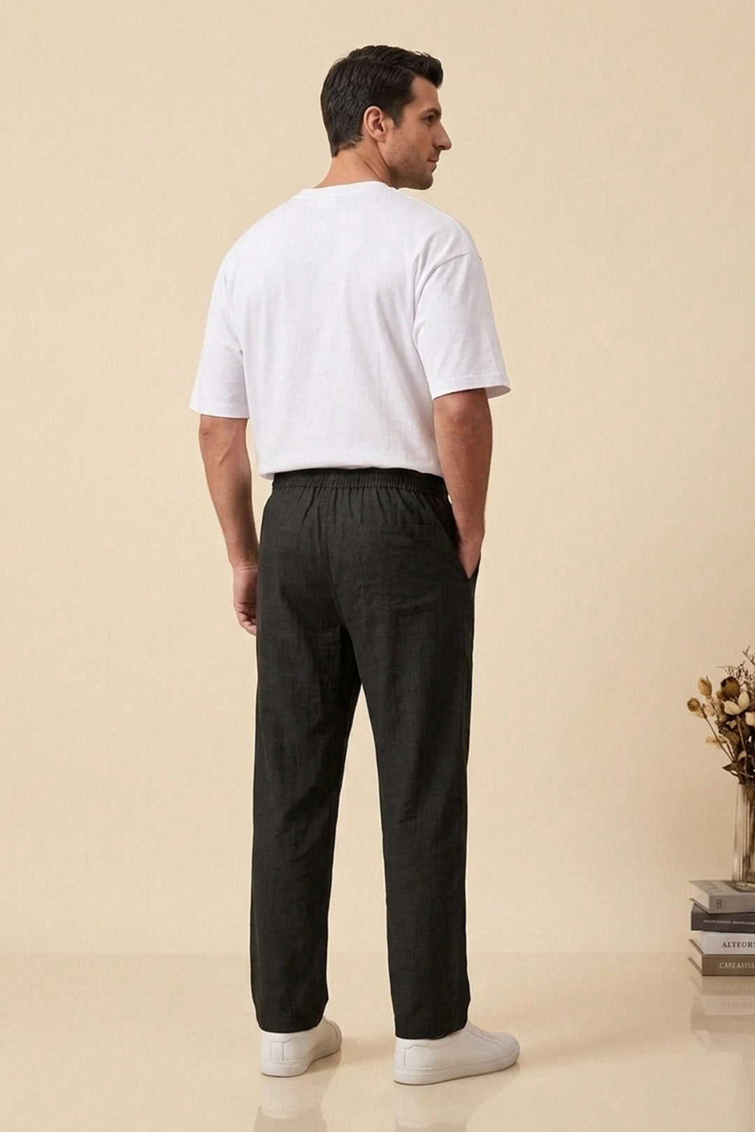 BGD Women Erkek Rahat Keten Pantolon 30118 - Siyah - South San Francisco