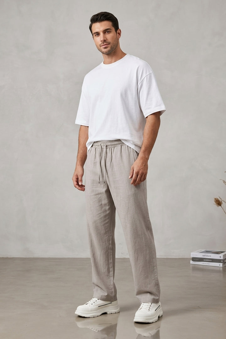 BGD Women Erkek Rahat Keten Pantolon 30118 - Taş - Tyler
