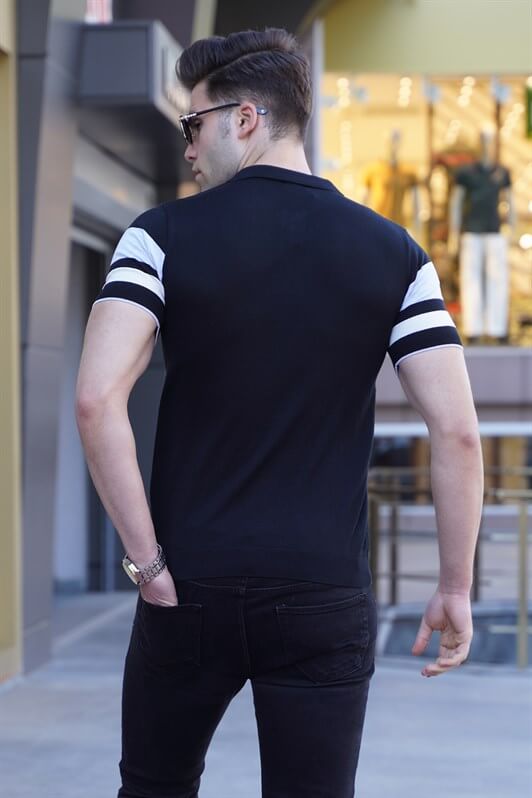 MDX Men's Black Polo Collar Zippered T-shirt 5730 - Bayamón