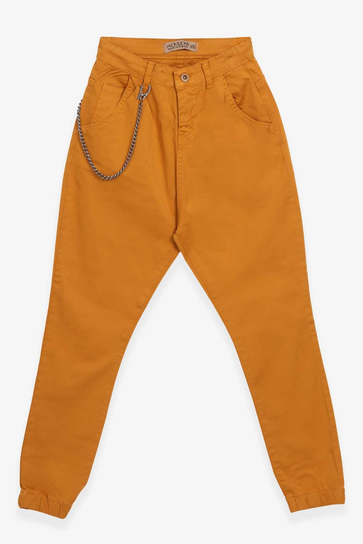 BRE Jack Lions Boys' Denim Pants with Harem Cut 96 Years, Mustard Yellow - Rugby