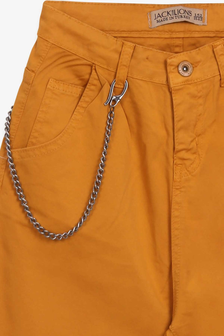 BRE Jack Lions Boys' Denim Pants with Harem Cut 96 Years, Mustard Yellow - Rugby