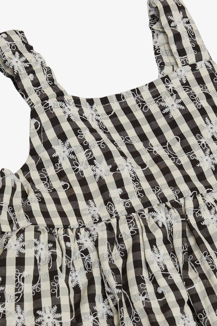 BRE Escabel Girl's Dress with Flower Embroidery Polka Dot Pattern 5-9 Years, Black - Timberwood Park