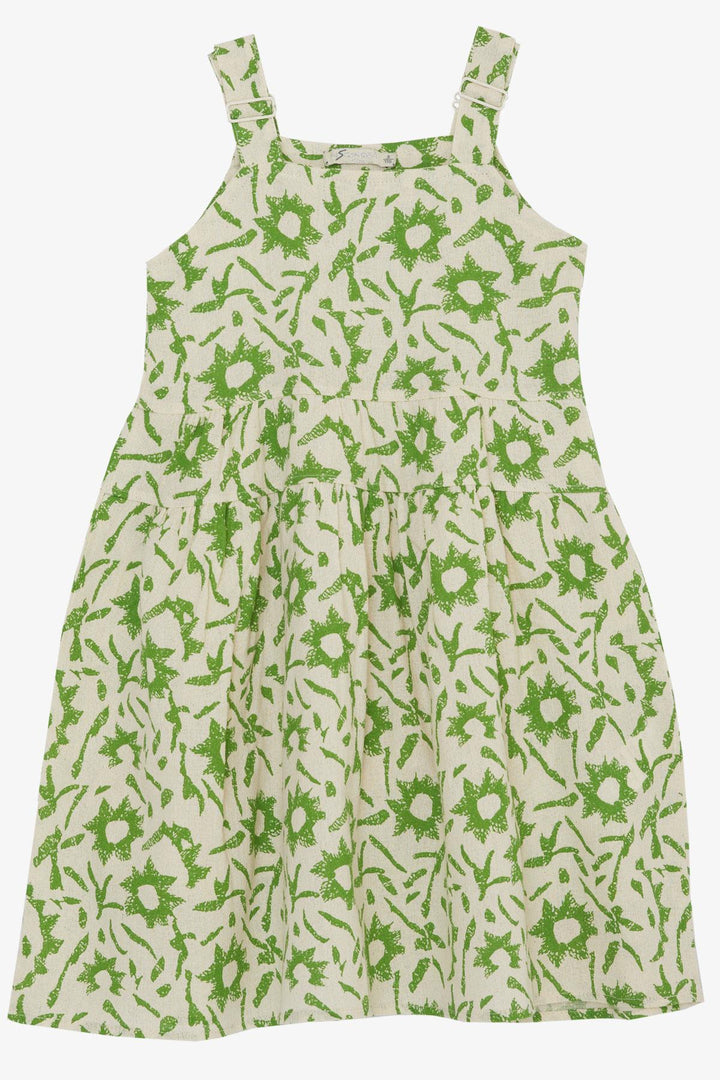 BRE Escabel Girl's Dress Patterned 5-9 Years, Cream - Gap