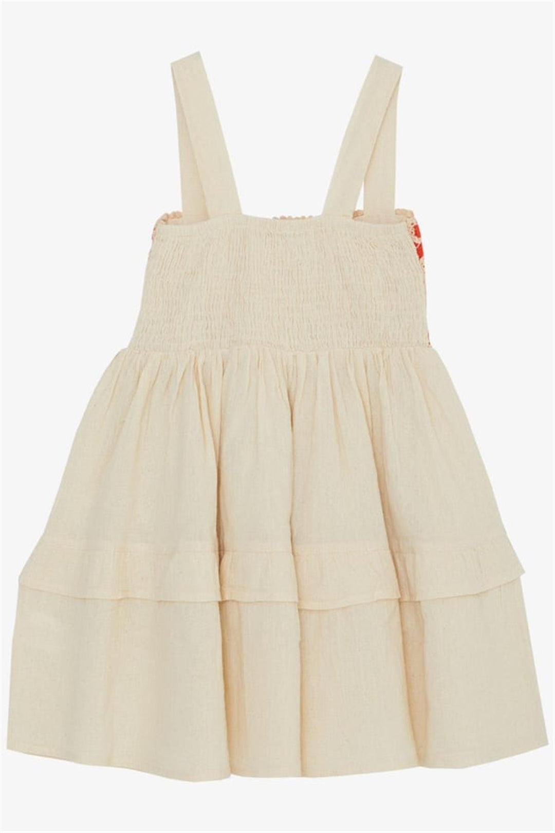 BRE Escabel Girl's Dress Knitted with Straps and Motifs, 5-9 Years, Cream - Hueyapan de Ocampo