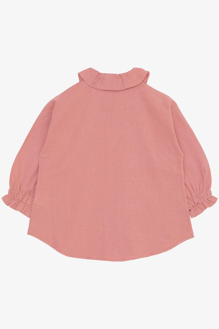 BRE Escabel Girl's Shirt with Ruffled Bib Collar Elasticated Cuffs 104 Years, Cream - Lakeshore