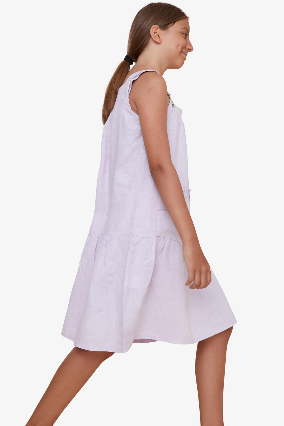 BRE Escabel Girl's Sleeveless Dress with Pockets, Lilac, 5-9 Years - Walnut Creek