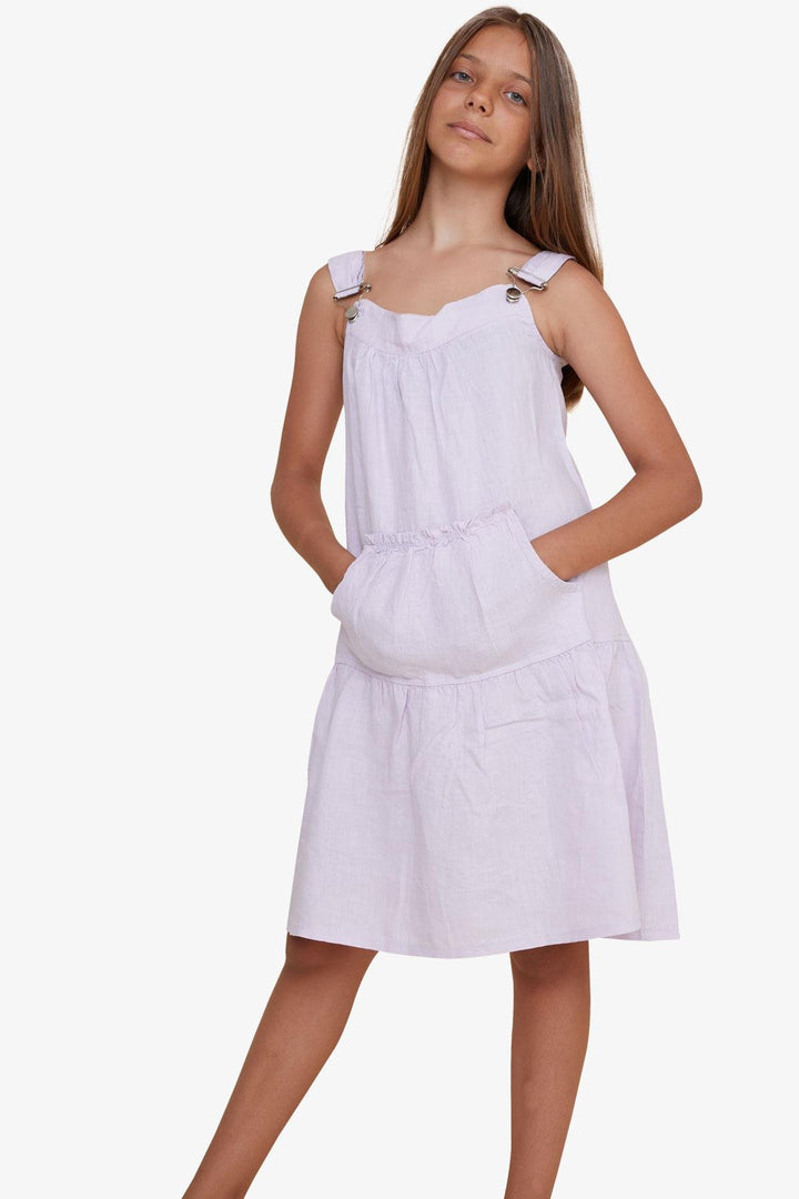 BRE Escabel Girl's Sleeveless Dress with Pockets, Lilac, 5-9 Years - Walnut Creek