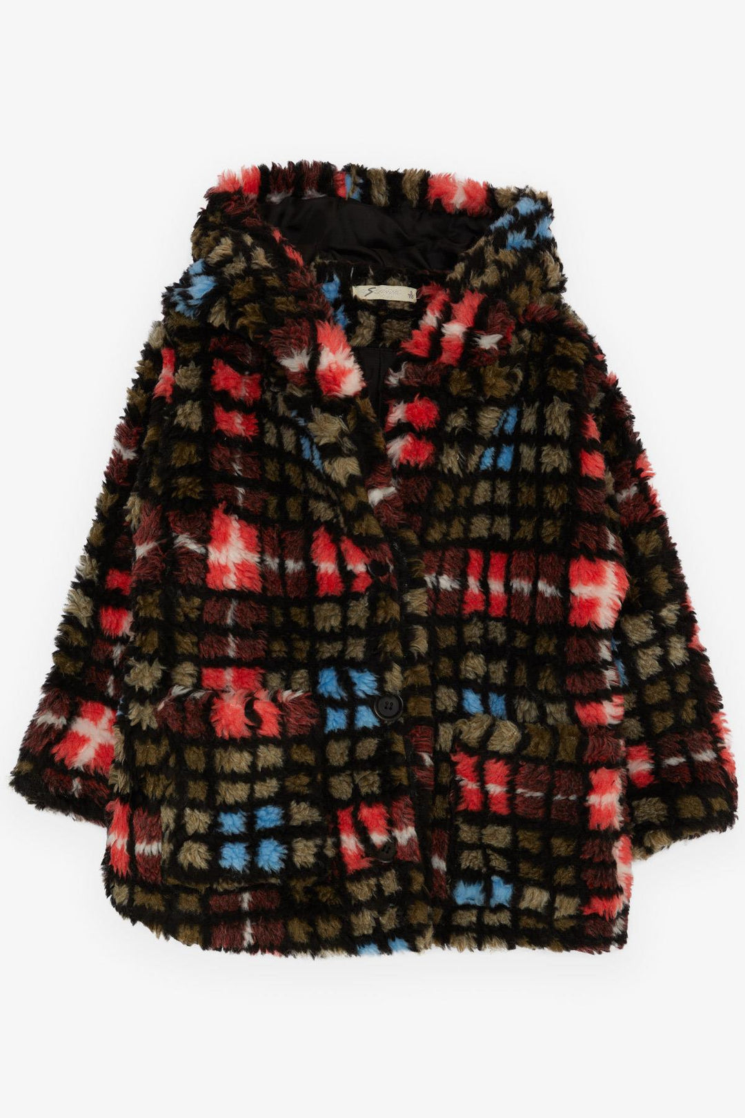 BRE Escabel Girl's Plaid Patterned Hooded Buttoned Coat 2-6 Years, Mixed Color - Seixal
