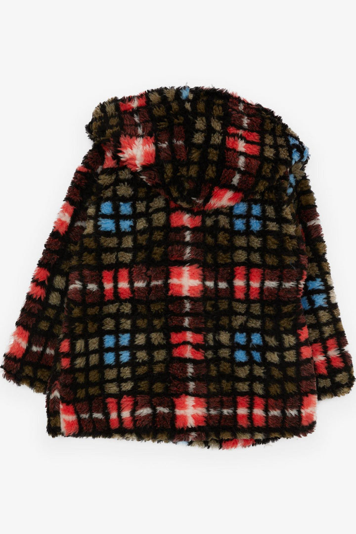 BRE Escabel Girl's Plaid Patterned Hooded Buttoned Coat 2-6 Years, Mixed Color - Seixal