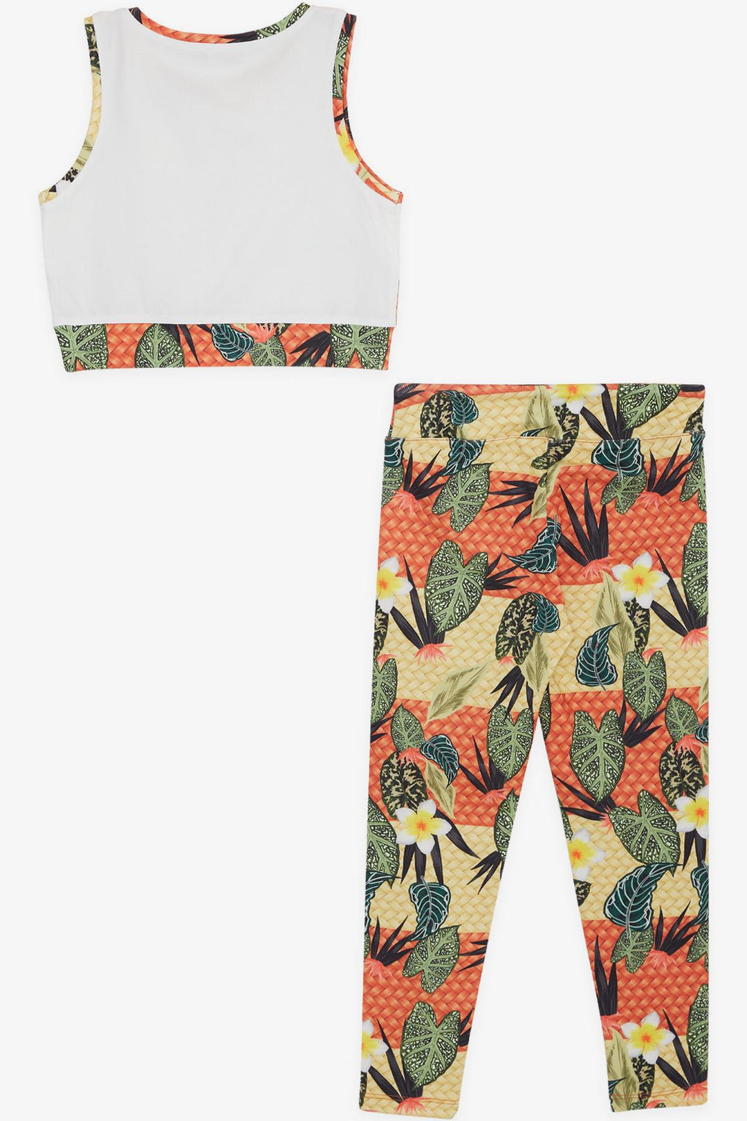 BRE Escabel Girl Child Leggings Set Floral Leaf Patterned 5-9 Years, Mixed Color - East Orange