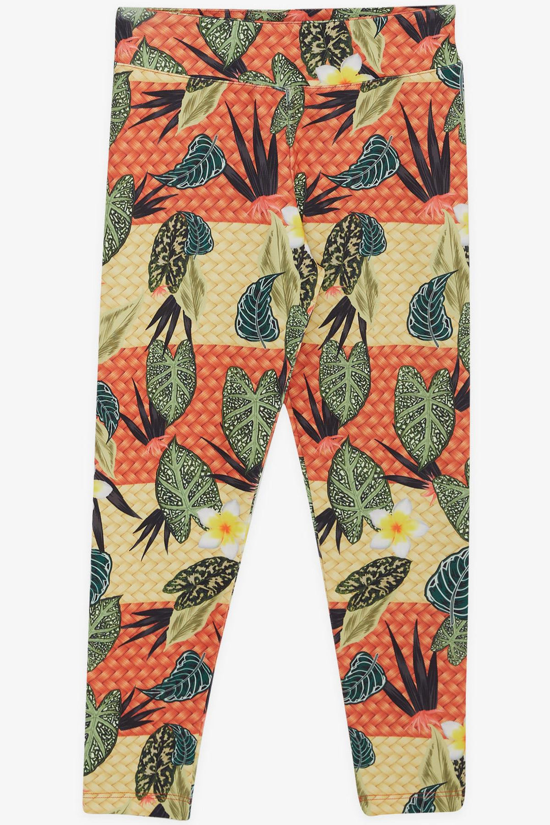 BRE Escabel Girl Child Leggings Set Floral Leaf Patterned 5-9 Years, Mixed Color - East Orange