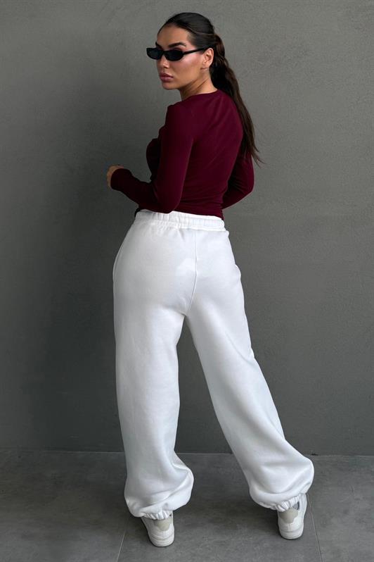 MDX Ecru Wide Leg Comfort Fit Elastic Waist Sweatpants MG2581 - Sanlúcar de Barrameda