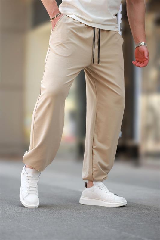 MDX Beige Comfort Fit Elastic Waist Men's Sweatpants Bottoms E6573 - Bergamo