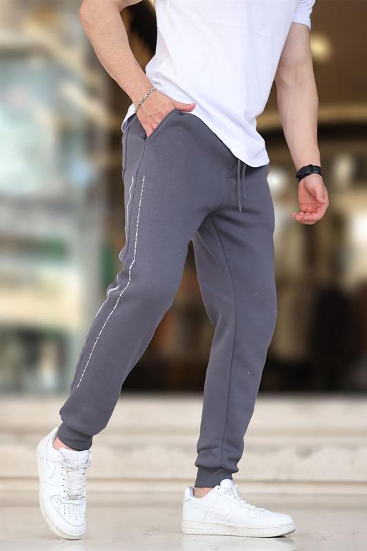 MDX Smoke Men's Sweatpants with Elastic Cuffs and Side Striped Printed 6551 - Huamantla