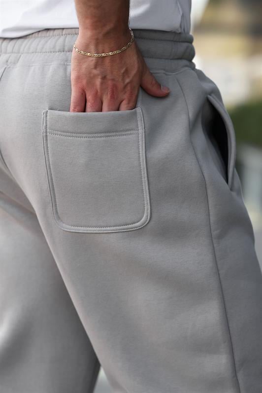 MDX Men's Sweatpants with Elastic Waistband in Grey Color and Relaxed Fit E6579 - Greer