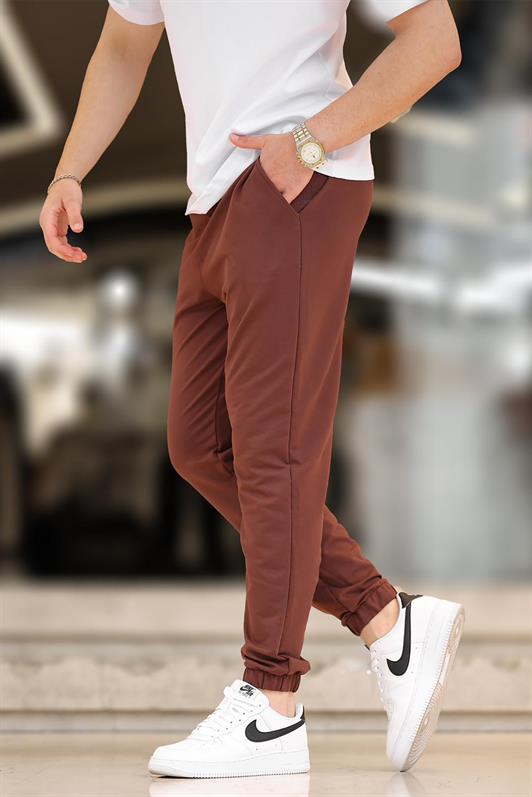 MDX Painful Brown Men's Basic Pocketed Elastic Cuffed Sweatpants 6547 - Cedar Rapids
