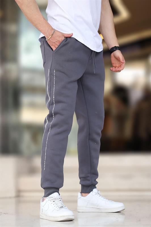 MDX Smoke Men's Sweatpants with Elastic Cuffs and Side Striped Printed 6551 - Huamantla