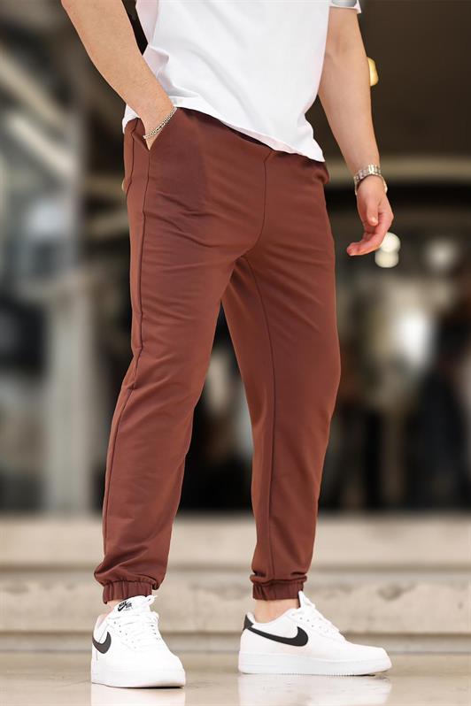 MDX Painful Brown Men's Basic Pocketed Elastic Cuffed Sweatpants 6547 - Cedar Rapids