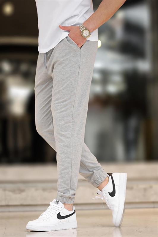 MDX Gray Men's Basic Pocketed Elastic Waist Sweatpants 6547 - Florence-Graham