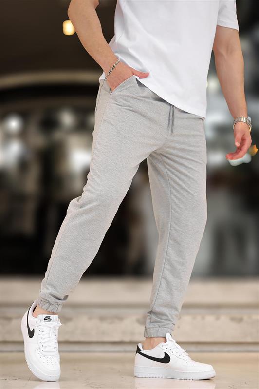 MDX Gray Men's Basic Pocketed Elastic Waist Sweatpants 6547 - Florence-Graham