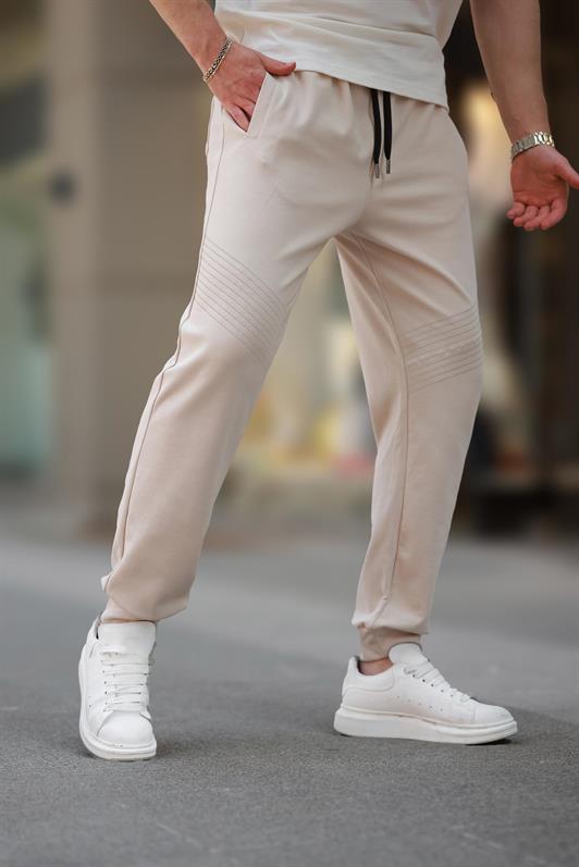 MDX Beige Men's Sweatpants with Cuff E6570 - Cancún