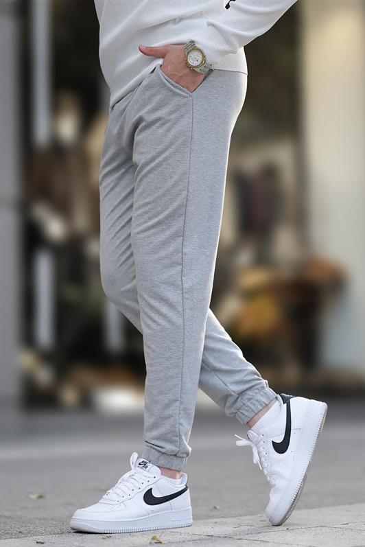 MDX Men's Basic Grey Sweatpants with Elastic Waistband and Pockets 6547 - Lorain