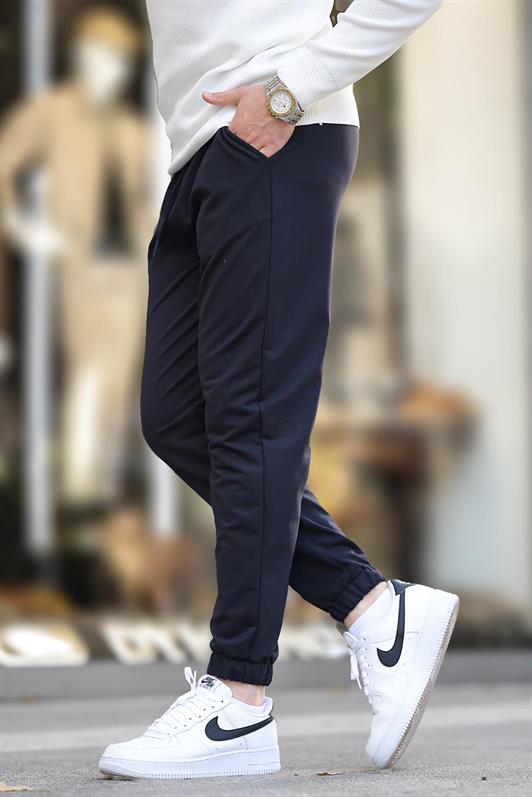 MDX Navy Blue Men's Basic Sweatpants with Pockets and Elastic Cuffs 6547 - Grenoble
