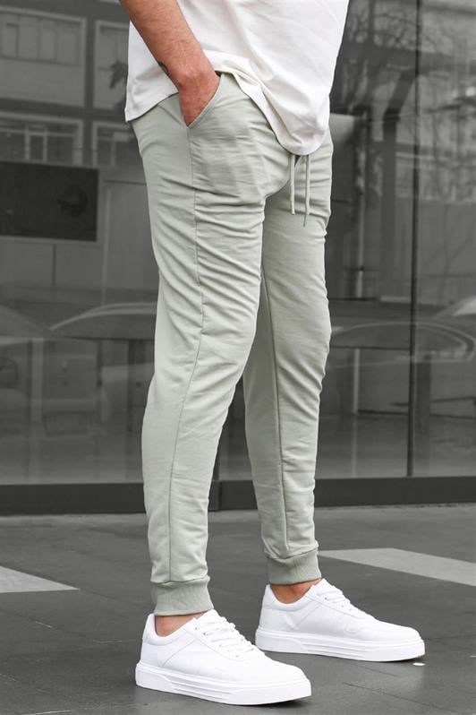 MDX Men's Sweatpants with Elastic Waistband and Colored Gray Cuffs 4821 - Independence