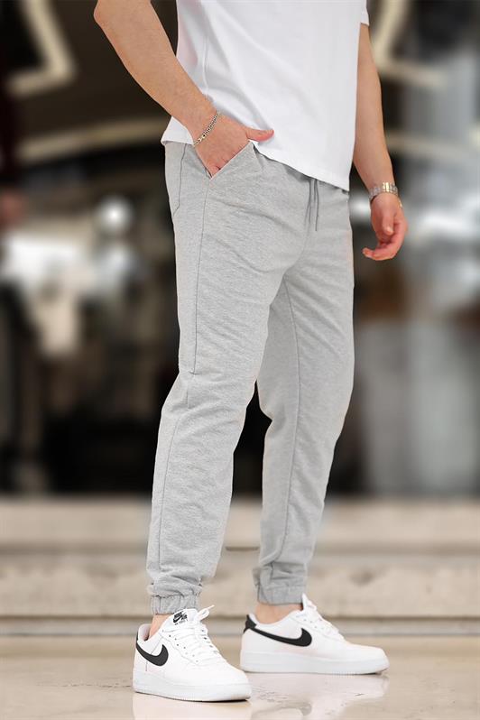 MDX Gray Men's Basic Pocketed Elastic Waist Sweatpants 6547 - Florence-Graham