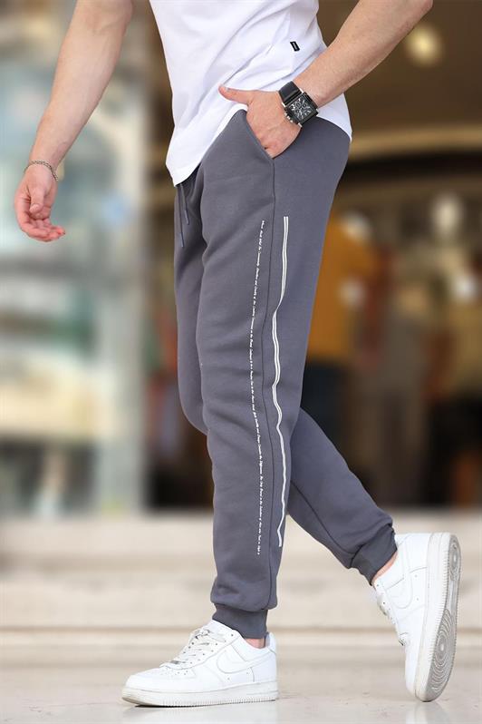 MDX Smoke Men's Sweatpants with Elastic Cuffs and Side Striped Printed 6551 - Huamantla