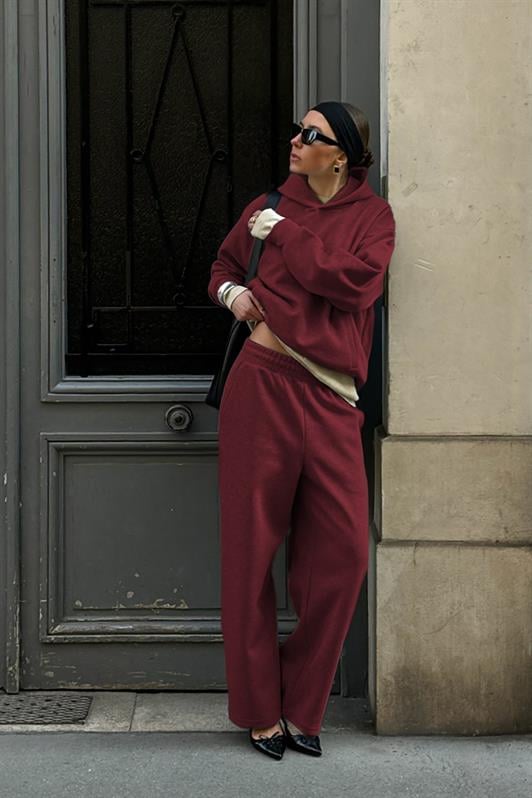 MDX Burgundy Hooded Basic Women's Tracksuit MG2533 - Barsinghausen