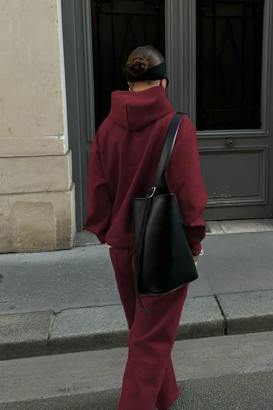 MDX Burgundy Hooded Basic Women's Tracksuit MG2533 - Barsinghausen