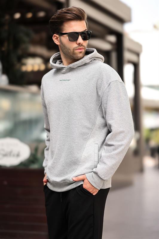 MDX Grimelanj Hooded Pocket Detailed Embroidered Men's Sweatshirt 7050 - Alcira