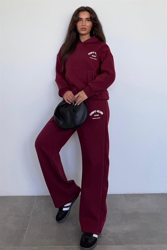 MDX Burgundy Hooded Printed Women's Tracksuit MG2524 - Eagle Mountain