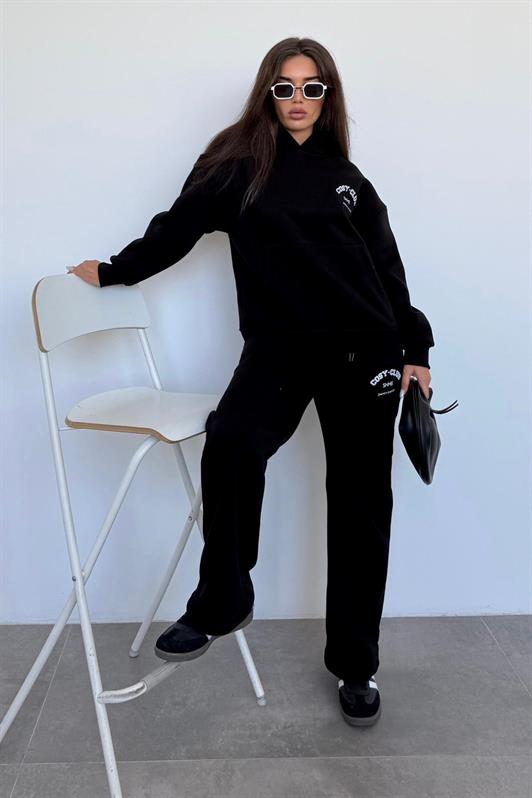 MDX Black Hooded Printed Women's Tracksuit MG2524 - Bazal’tove