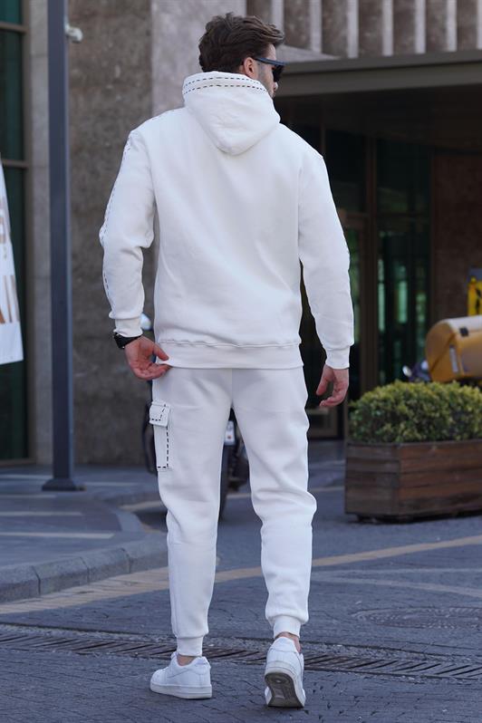 MDX Ecru Men's Hooded Elastic Cuffed Tracksuit Set 5957 - Guadalupe