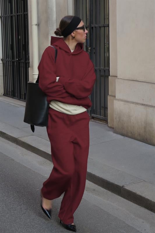 MDX Burgundy Hooded Basic Women's Tracksuit MG2533 - Barsinghausen