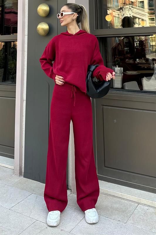 MDX Burgundy Hooded Knit Women's Tracksuit MG2237 - Tlajomulco de Zúñiga